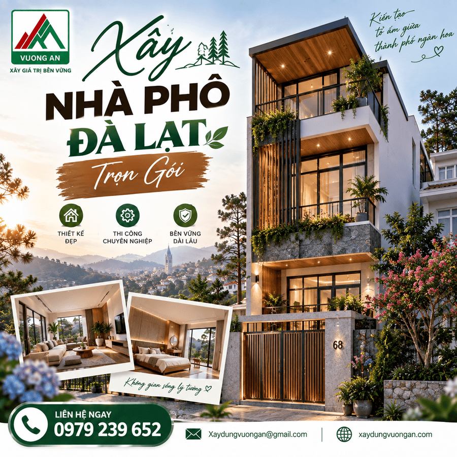 Xây Nhà Phố Đà Lạt Trọn Gói